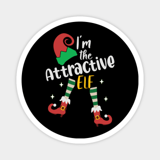 Funny I'm The Attractive Elf Christmas Xmas Matching Family Magnet